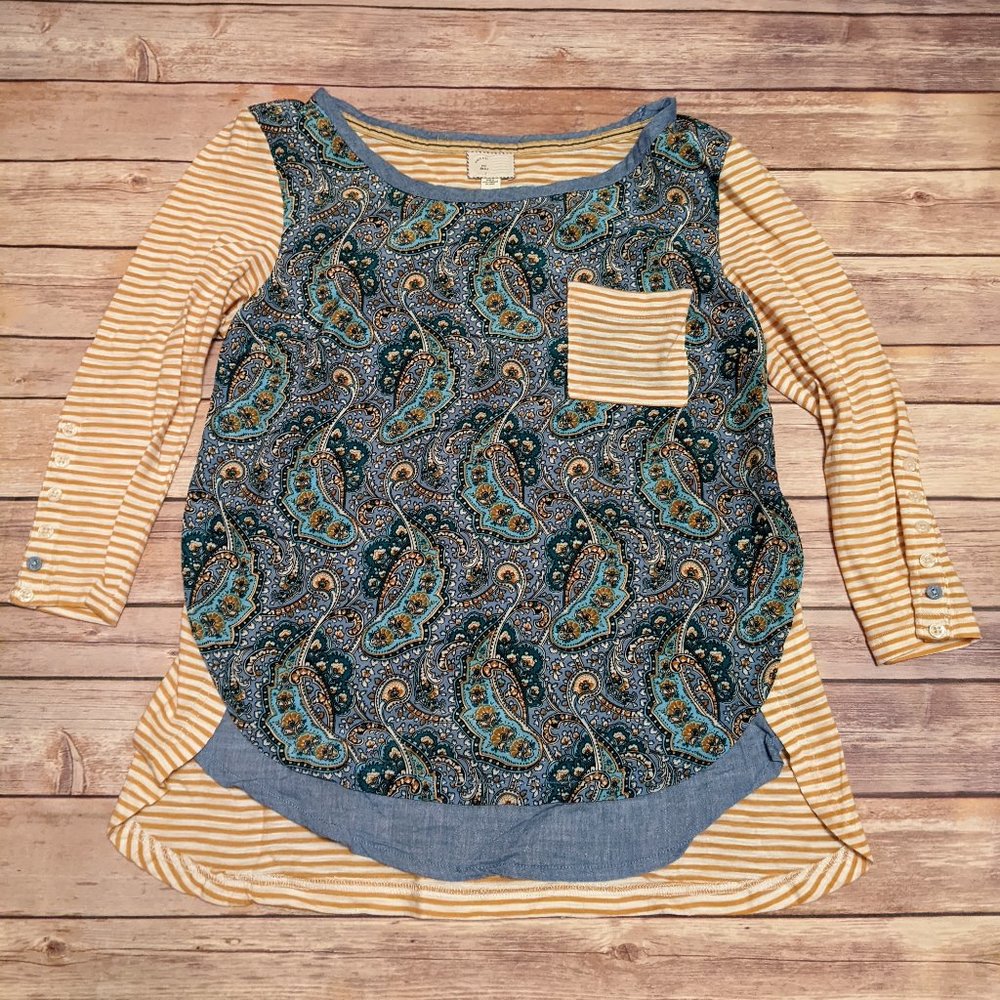 Postmark 3/4 Sleeve Top Yellow Small